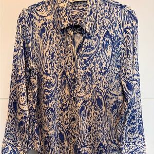 Zara Blue and White Abstract Shirt